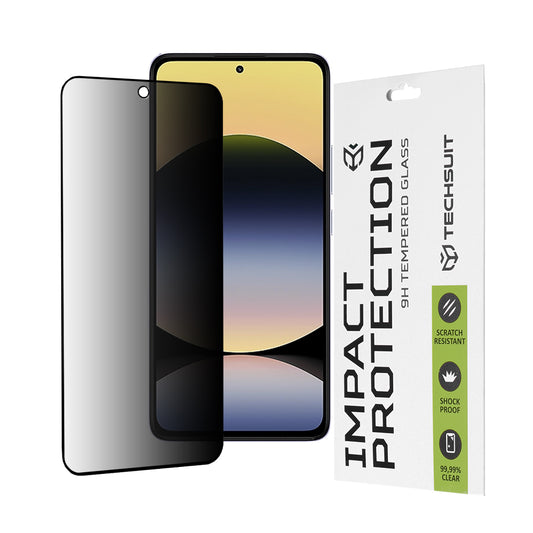 Ochranná fólie na displej Privacy Techsuit pro Xiaomi Redmi Note 14 4G (Standard), tvrzené sklo, plné lepidlo, 111D