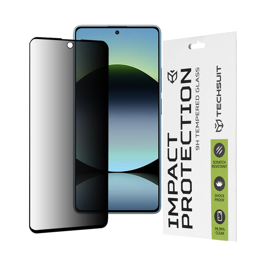 Ochranná fólie na displej Privacy Techsuit pro Xiaomi Redmi Note 14S, tvrzené sklo, plné lepidlo, 111D