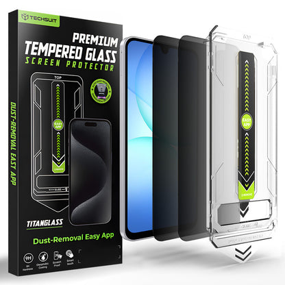 Ochranná fólie na displej Privacy Techsuit TitanGlass CrystalHD pro Samsung Galaxy A17 5G / A16 5G A166, tvrzené sklo, plné lepidlo, sada 2 kusů