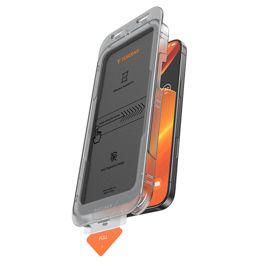 Ochranná fólie na displej Privacy Torras GlassGo Install Master pro Apple iPhone 17 Pro Max, Tvrzené sklo, Full Glue