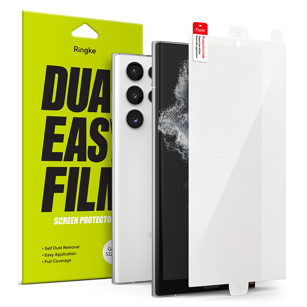 Ochranná fólie na displej Ringke Dual Easy pro Samsung Galaxy S22 Ultra 5G S908, Plast, Sada 2 kusy