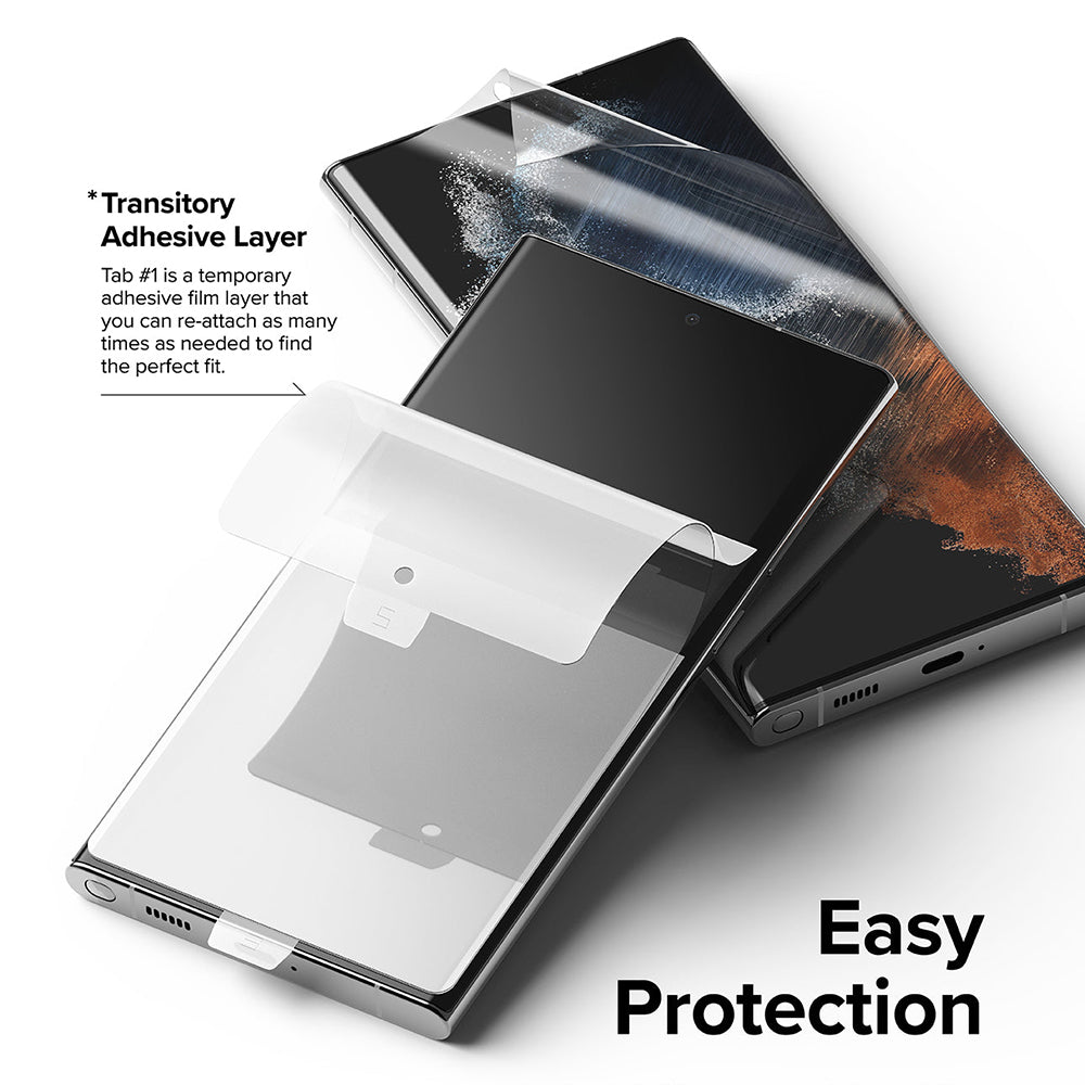 Ochranná fólie na displej Ringke Dual Easy pro Samsung Galaxy S22 Ultra 5G S908, Plast, Sada 2 kusy