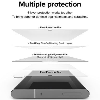 Ochranná fólie na displej Ringke Dual Easy pro Samsung Galaxy S22 Ultra 5G S908, Plast, Sada 2 kusy