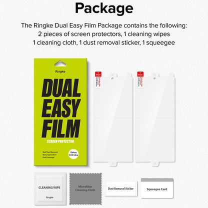 Ochranná fólie na displej Ringke Dual Easy pro Samsung Galaxy S22 Ultra 5G S908, Plast, Sada 2 kusy