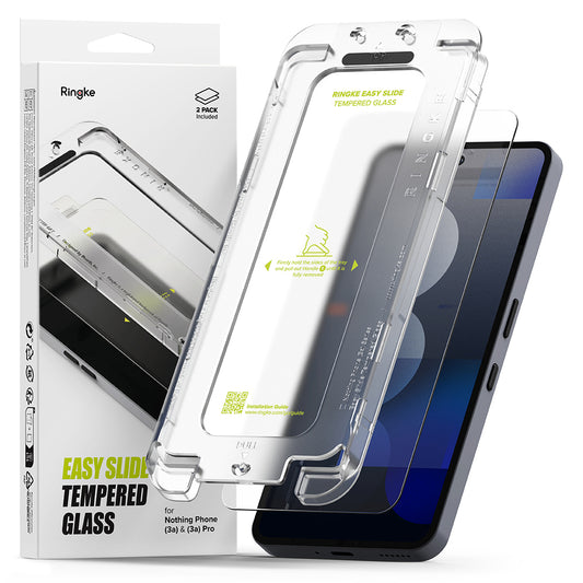 Ochranná fólie na displej Ringke Easy Slide pro Nothing Phone (3a) / Phone (3a) Pro, tvrzené sklo, plné lepidlo, sada 2 kusů