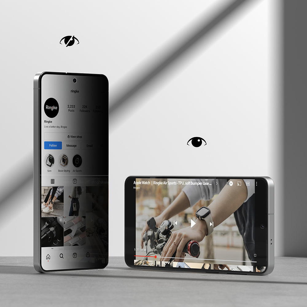 Ringke Easy Slide Screen Protector for Samsung Galaxy S26 Plus, Tempered Glass, Full Glue, Set of 2 Pieces, Black