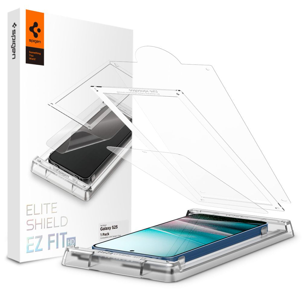 Ochranná fólie na displej Spigen Elite Shield EZ FIT HD pro Samsung Galaxy S25 S931, plast AFL09091