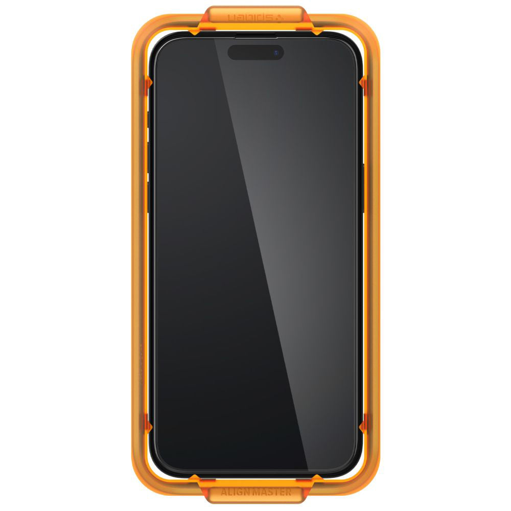 Ochranná fólie na displej Spigen GlastR Align Master pro Apple iPhone 15 Plus, Tvrzené sklo, Full Glue, Sada 2 kusy, Černá AGL06886