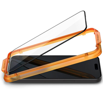 Ochranná fólie na displej Spigen GlastR Align Master pro Apple iPhone 15 Plus, Tvrzené sklo, Full Glue, Sada 2 kusy, Černá AGL06886