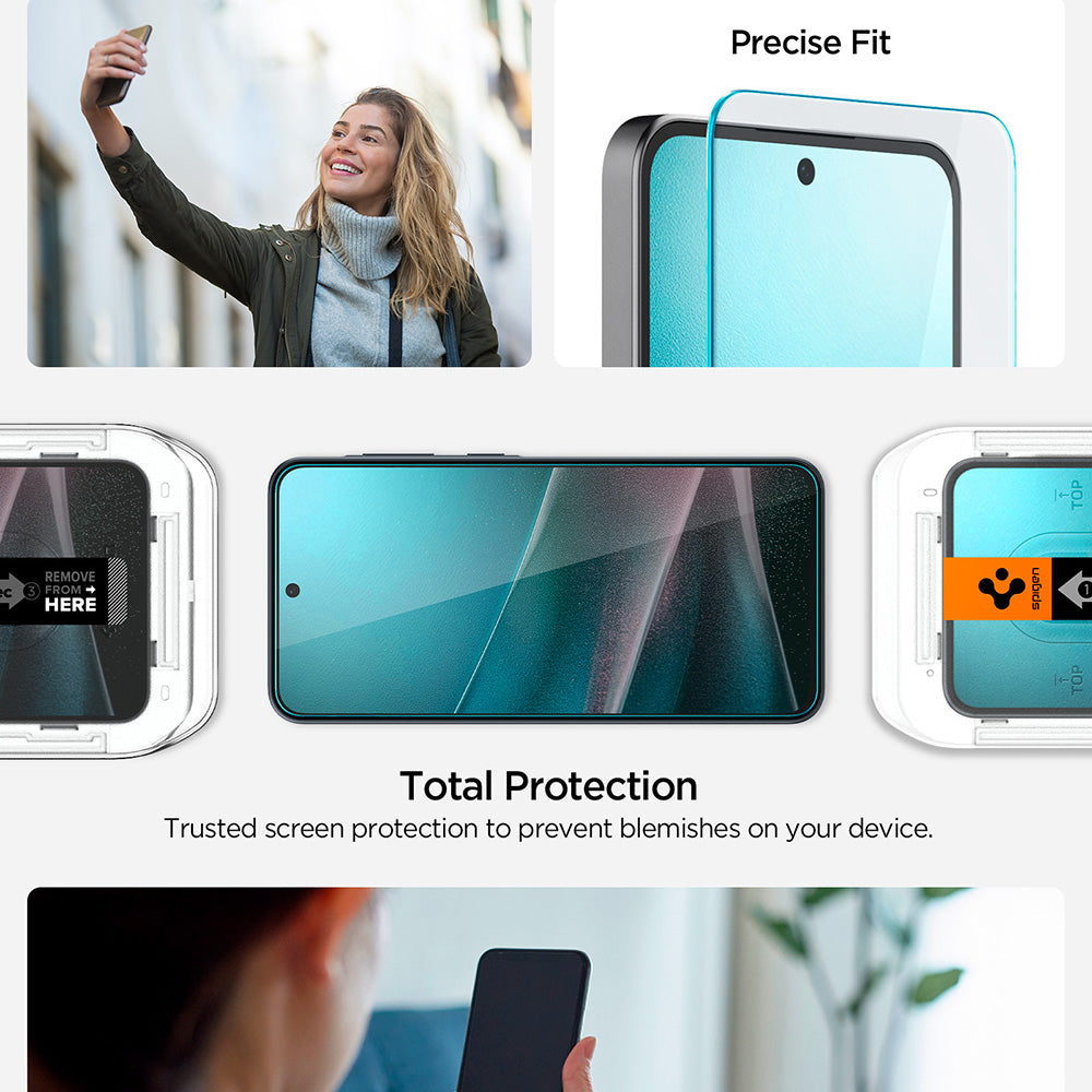 Ochranná fólie na displej Spigen GlastR EZ FIT HD pro Samsung Galaxy A37 5G / A36 A366, tvrzené sklo, plné lepidlo AGL11365