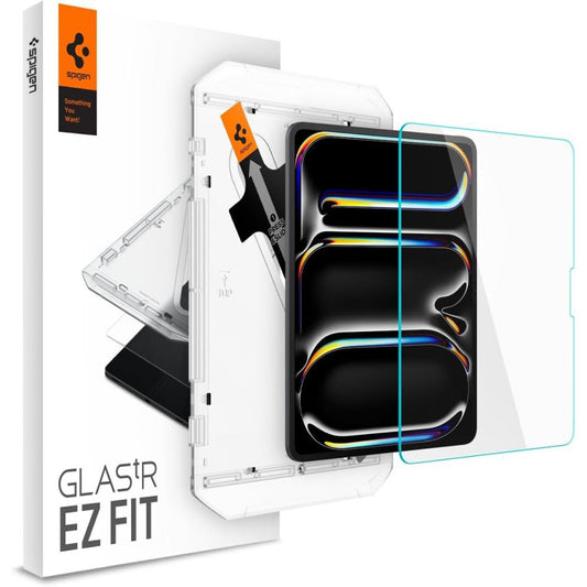 Ochranná fólie na displej Spigen GlastR EZ FIT pro Apple iPad Pro 13 (2024), Tvrzené sklo, Full Glue AGL07793