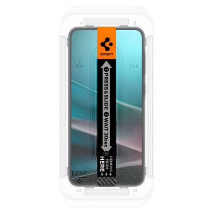 Ochranná fólie na displej Spigen GlastR EZ FIT pro Samsung Galaxy A36 A366, tvrzené sklo, plné lepidlo, sada 2 kusů AGL09202