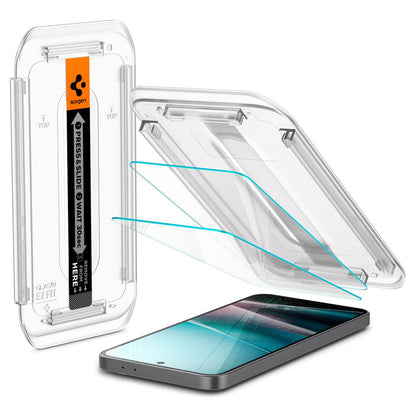 Ochranná fólie na displej Spigen GlastR EZ FIT pro Samsung Galaxy A36 A366, tvrzené sklo, plné lepidlo, sada 2 kusů AGL09202