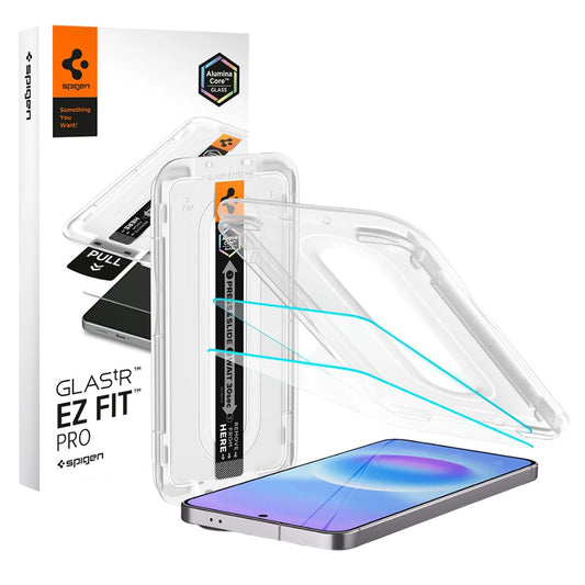 Ochranná fólie na displej Spigen GlastR EZ FIT Pro HD pro Samsung Galaxy A57 5G, Tvrzené sklo, Full Glue, Sada 2 kusy AGL11397