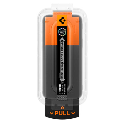 Ochranná fólie na displej Spigen GlastR EZ FIT Pro pro Apple iPhone 17 Pro / 17 / 16 Pro, Tvrzené sklo, Full Glue