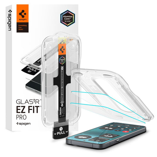 Ochranná fólie na displej Spigen GlastR EZ FIT Pro pro Nothing Phone (4a) Pro, tvrzené sklo, plné lepidlo, sada 2 kusů AGL11681
