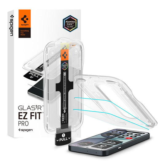 Ochranná fólie na displej Spigen GlastR EZ FIT Pro pro Nothing Phone (4a), tvrzené sklo, plné lepidlo, sada 2 kusů AGL11682