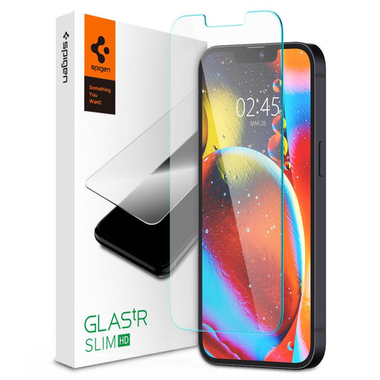Ochranná fólie na displej Spigen GlastR Slim pro Apple iPhone 14 Plus / 13 Pro Max, Tvrzené sklo, Full Glue AGL03382