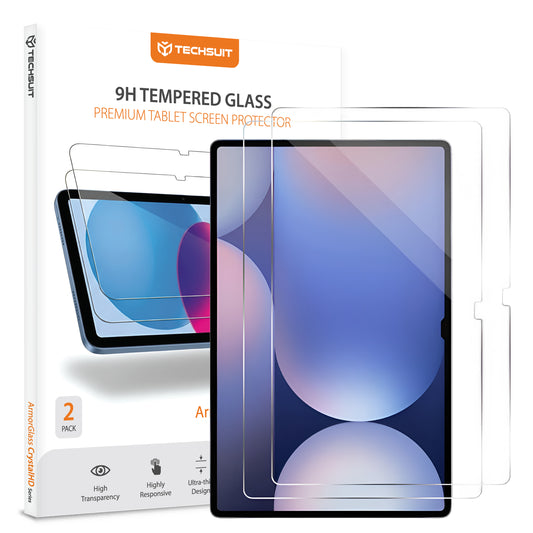 Techsuit ArmorGlass CrystalHD Screen Protector for Samsung Galaxy Tab S10+ / Tab S9 FE+, Tempered Glass, Full Glue, Set of 2 Pieces
