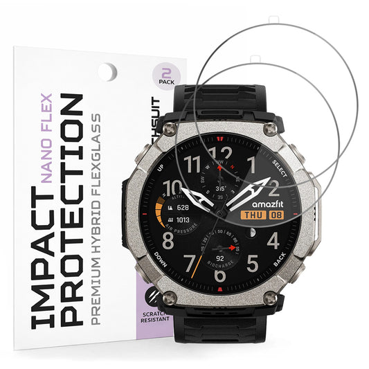 Ochranná fólie na displej Techsuit Nano Flex pro Amazfit T-Rex Ultra 2, Plast, Sada 2 kusy, Černá