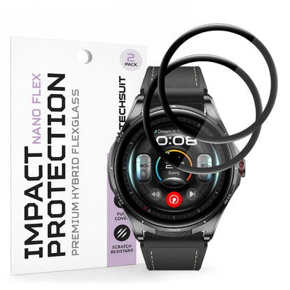 Ochranná fólie na displej Techsuit Nano Flex pro Huawei Watch Buds 2, plast, sada 2 kusy, černá