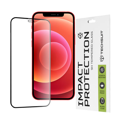 Ochranná fólie na displej Techsuit pro Apple iPhone 12 mini, tvrzené sklo, Full Glue, 111D, černá