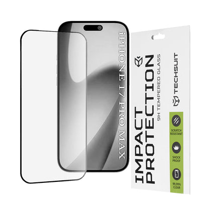 Ochranná fólie Techsuit na displej pro Apple iPhone 17 Pro Max, Tvrzené sklo, Full Glue, 111D, Černá