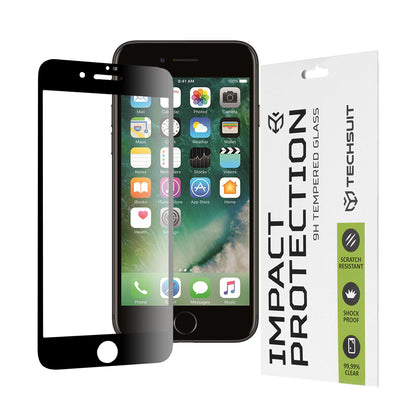 Ochranná fólie na displej Techsuit pro Apple iPhone 8 Plus / 7 Plus, tvrzené sklo, plné lepidlo, 111D, černá