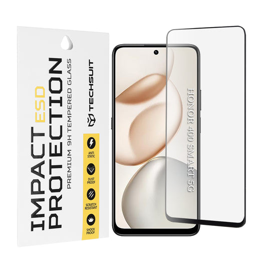 Ochranná fólie na displej Techsuit pro Honor 400 Smart 4G / X7d 4G / 400 Smart 5G / X7c / 200 Smart / X7b 5G, Tvrzené sklo, Full Glue, Černá