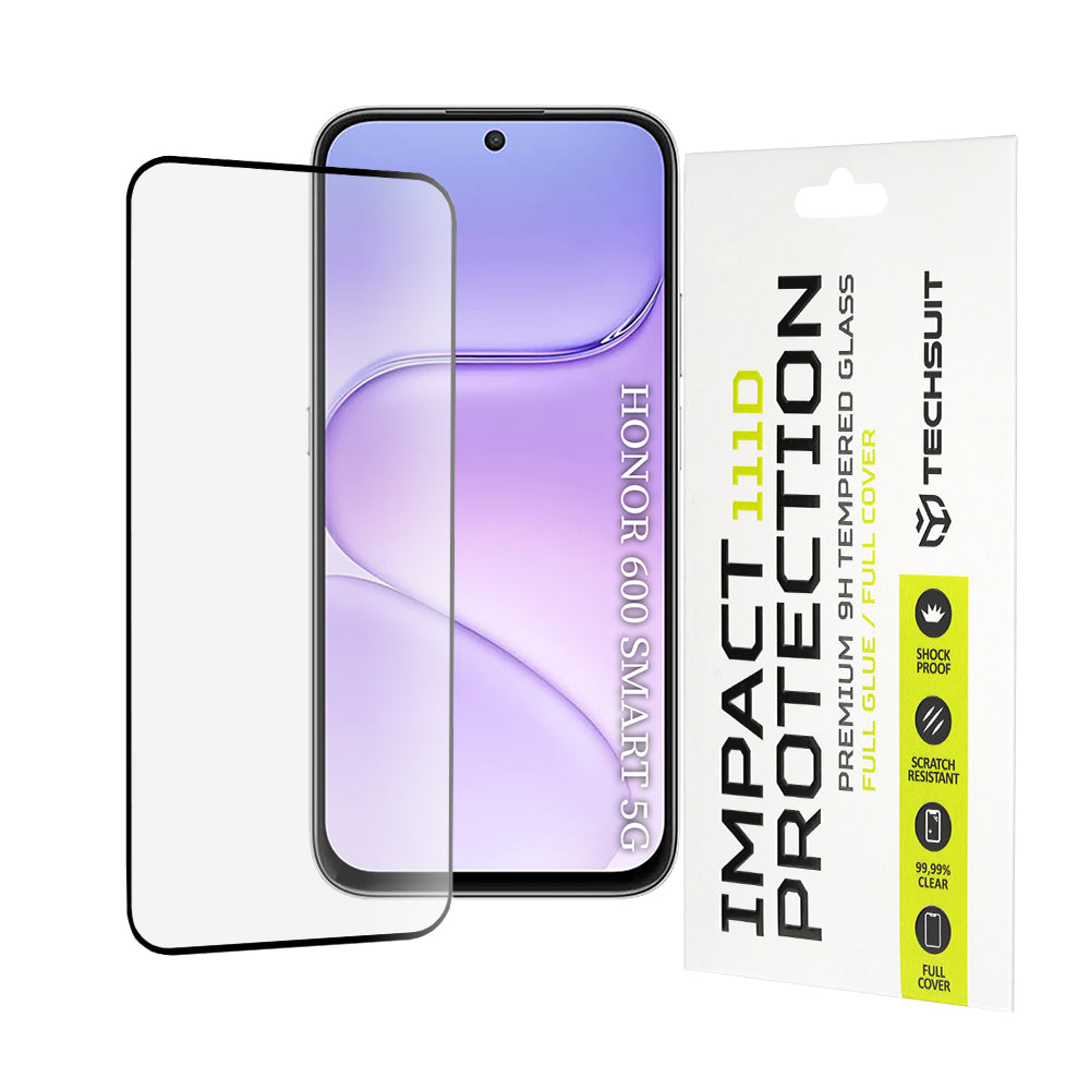 Ochranná fólie na displej Techsuit pro Honor 600 Smart, tvrzené sklo, Full Glue, 111D, černá