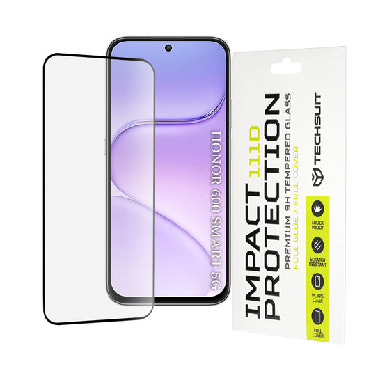 Ochranná fólie na displej Techsuit pro Honor 600 Smart, tvrzené sklo, Full Glue, 111D, černá