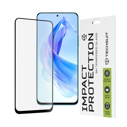 Ochranná fólie na displej Techsuit pro Honor 90 Lite, tvrzené sklo, plné lepidlo, 111D, černá
