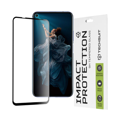 Ochranná fólie na displej Techsuit pro Huawei Mate 30 Lite / nova 5T / Honor 20 / 20 Pro, tvrzené sklo, plné lepidlo, 111D, černá