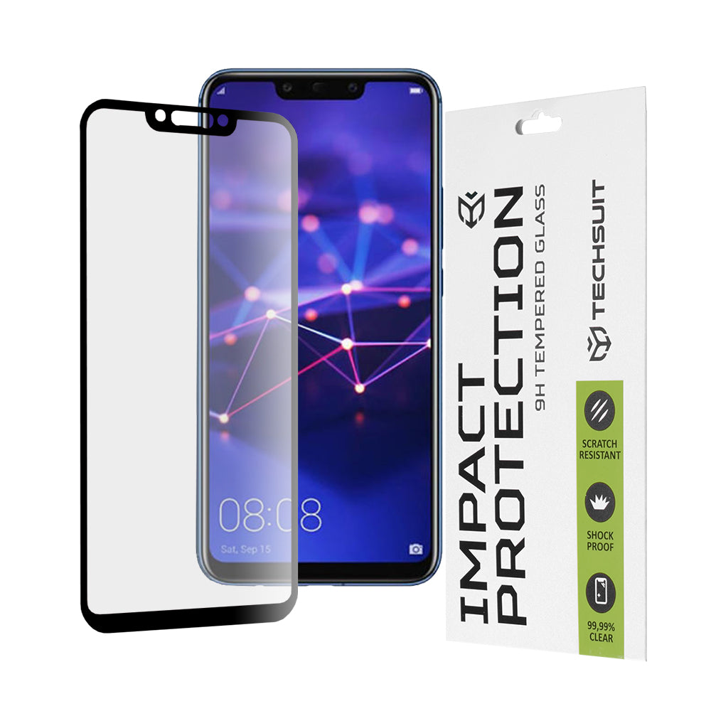Ochranná fólie na displej Techsuit pro Huawei P Smart+ 2019 / Mate 20 Lite / nova 3 / nova 3i, tvrzené sklo, plné lepidlo, 111D, černá