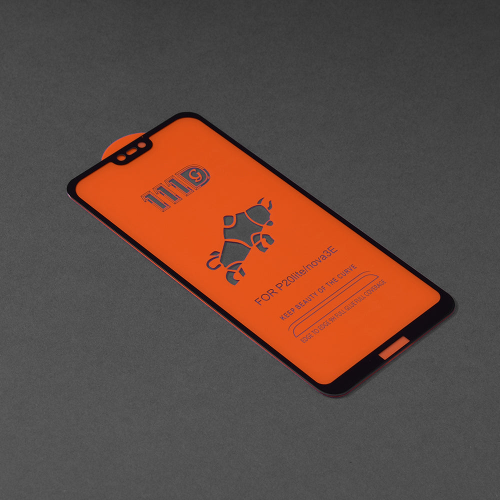 Ochranná fólie na displej Techsuit pro Huawei P20 Lite, tvrzené sklo, Full Glue, 111D, černá