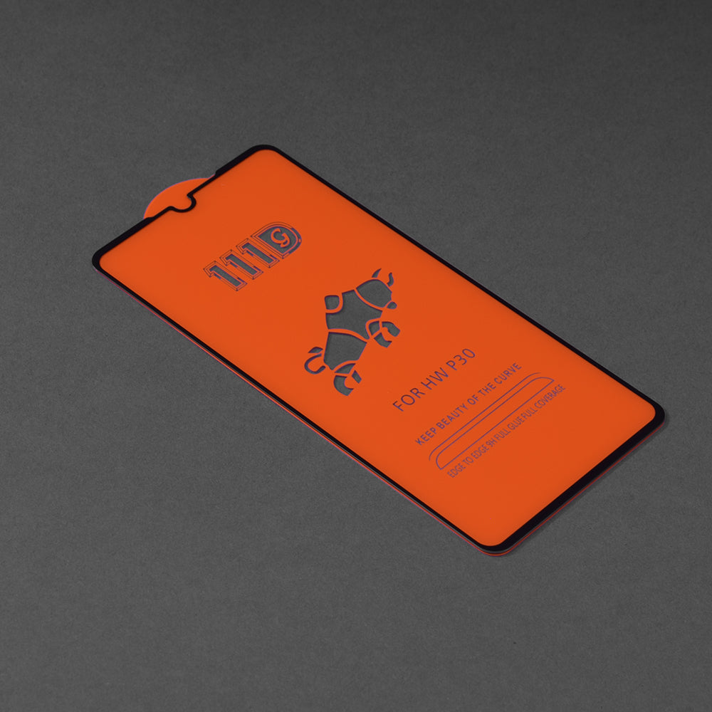 Ochranná fólie na displej Techsuit pro Huawei P30, tvrzené sklo, Full Glue, 111D, černá