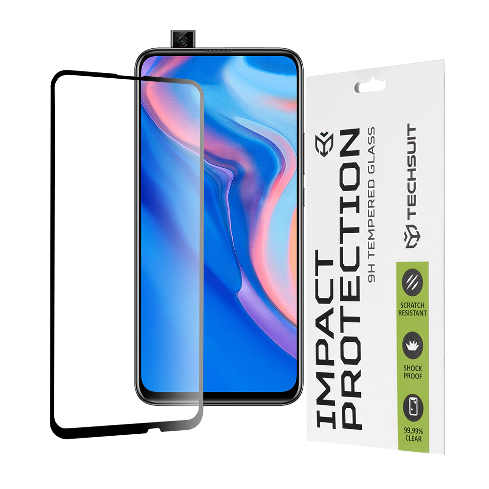 Ochranná fólie na displej Techsuit pro Huawei Y9 Prime (2019) / P Smart Z, tvrzené sklo, plné lepidlo, 111D, černá