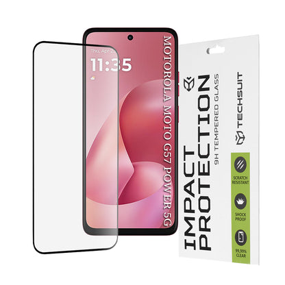 Ochranná fólie na displej Techsuit pro Motorola Moto G67 Power / G57 Power, Tvrzené sklo, Full Glue, 111D, Černá