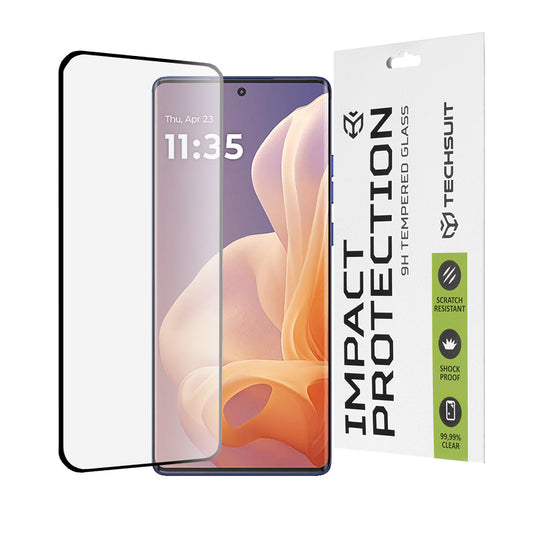 Ochranná fólie na displej Techsuit pro Motorola Moto G85, tvrzené sklo, Full Glue, 111D, černá