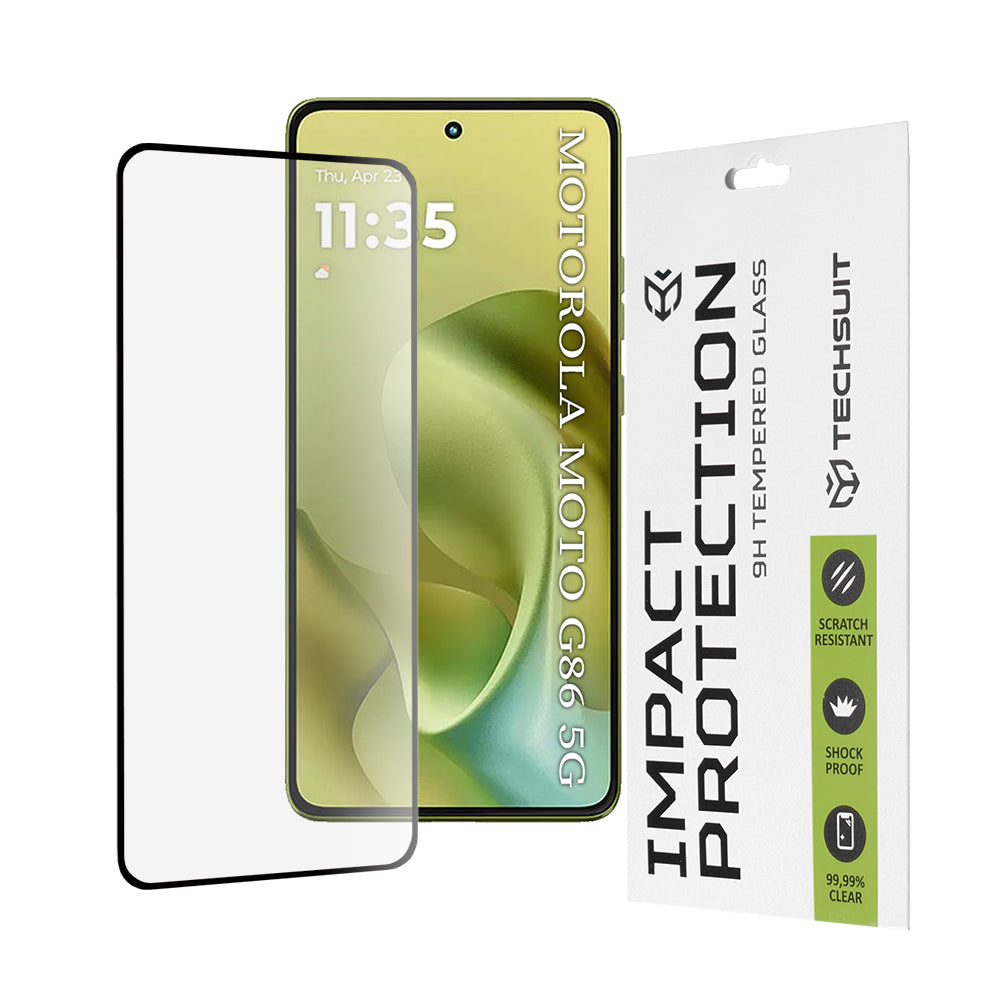 Ochranná fólie na displej Techsuit pro Motorola Moto G86, tvrzené sklo, Full Glue, 111D, černá