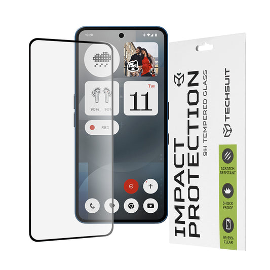 Ochranná fólie na displej Techsuit pro Nothing Phone (3a) / Phone (3a) Pro, tvrzené sklo, plné lepidlo, 111D, černá
