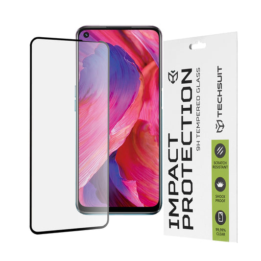 Ochranná fólie na displej Techsuit pro OnePlus Nord N200 5G / Oppo A74 5G / A54 5G, tvrzené sklo, Full Glue, 111D, černá