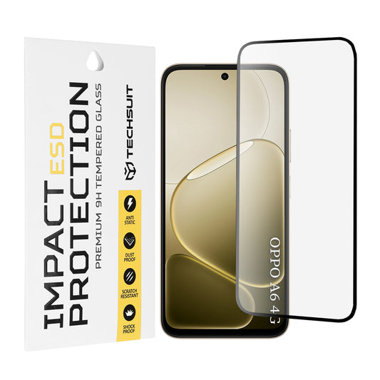 Ochranná fólie na displej Techsuit pro Oppo A6x 4G / A6x / A6 4G, Tvrzené sklo, Full Glue, Černá