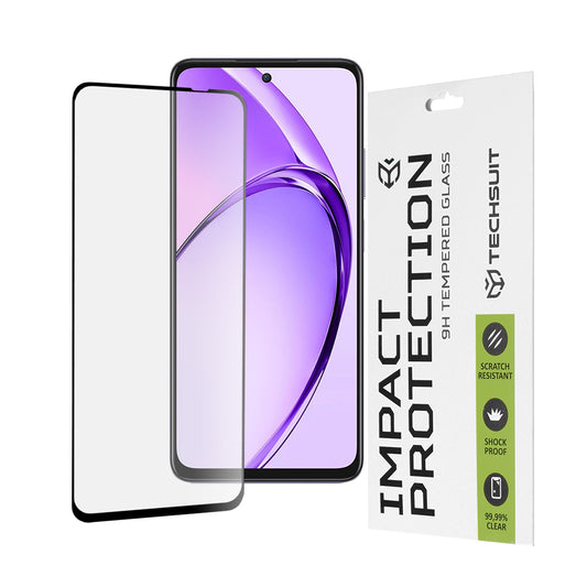 Ochranná fólie na displej Techsuit pro Oppo A80, tvrzené sklo, plné lepidlo, 111D, černá