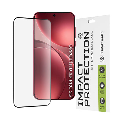 Ochranná fólie na displej Techsuit pro Oppo Find X9 Pro, Tvrzené sklo, Full Glue, 111D, Černá