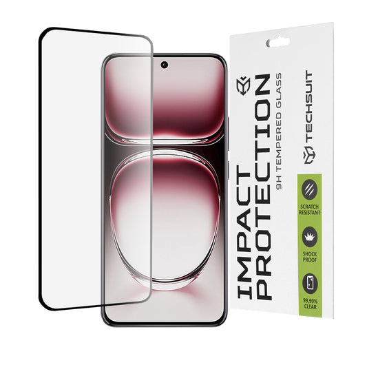 Ochranná fólie na displej Techsuit pro Oppo Reno12 Pro, tvrzené sklo, plné lepidlo, 111D, černá