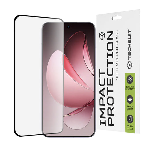 Ochranná fólie na displej Techsuit pro Oppo Reno13 Pro, tvrzené sklo, plné lepidlo, 111D, černá