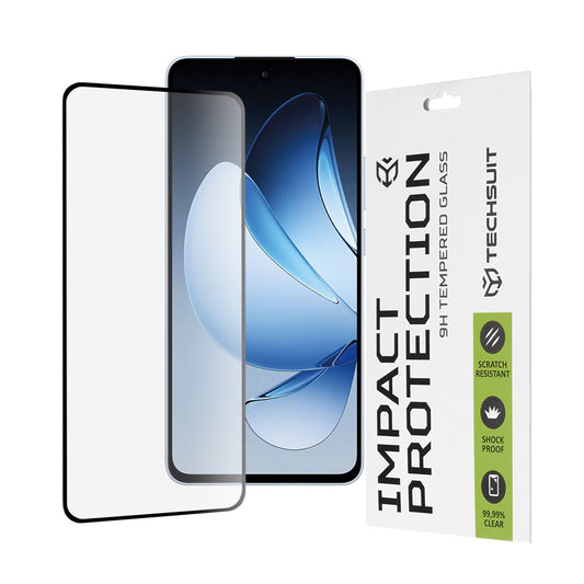 Ochranná fólie na displej Techsuit pro Oppo Reno13, tvrzené sklo, plné lepidlo, 111D, černá
