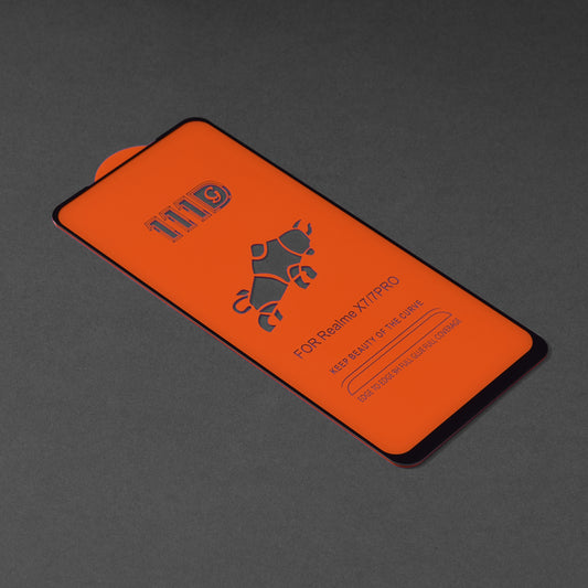 Ochranná fólie na displej Techsuit pro Oppo Reno4 Lite, tvrzené sklo, plné lepidlo, 111D, černá