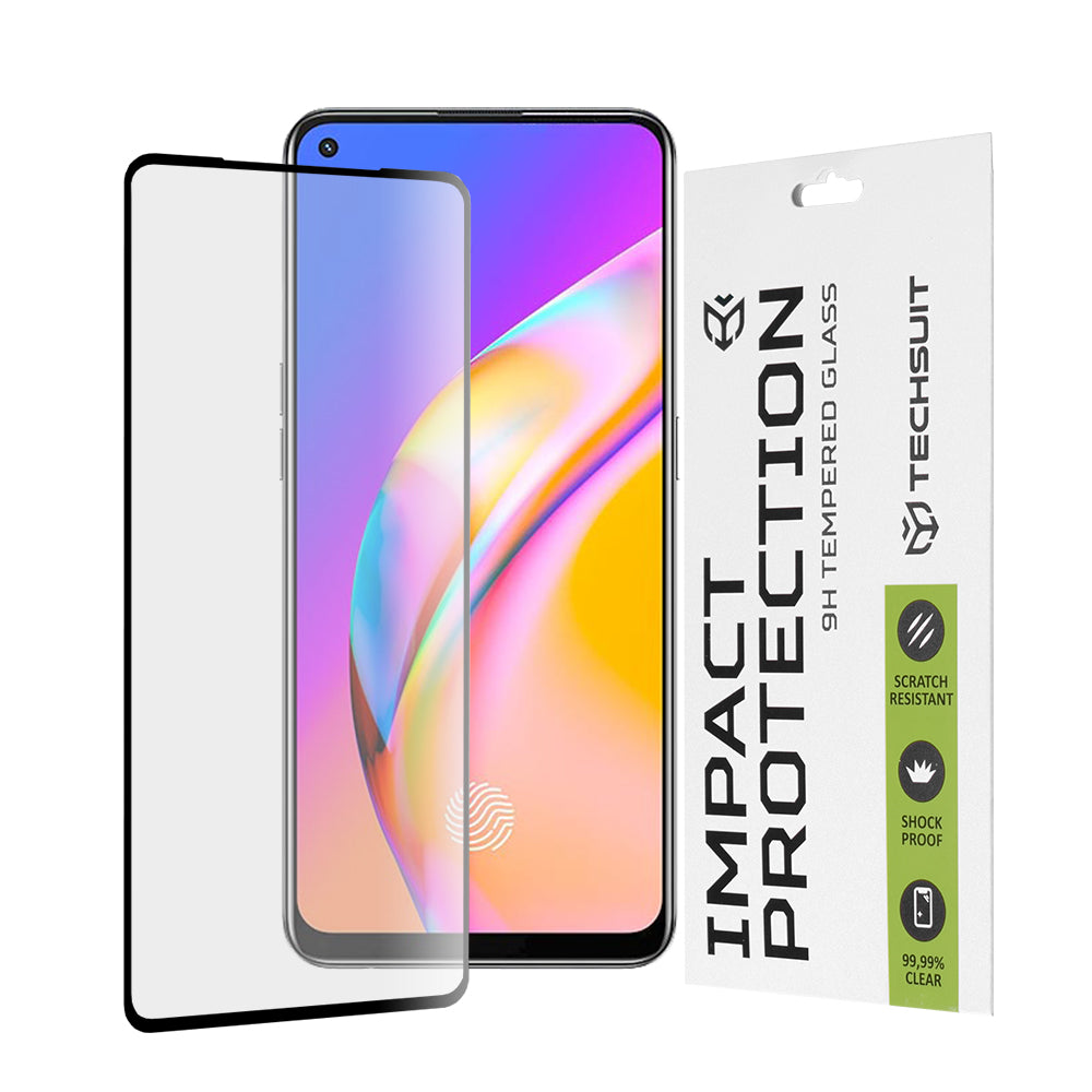 Ochranná fólie na displej Techsuit pro Realme 9 / 9 Pro+ / Oppo Find X5 Lite / Reno7 5G / A94, tvrzené sklo, plné lepidlo, 111D, černá